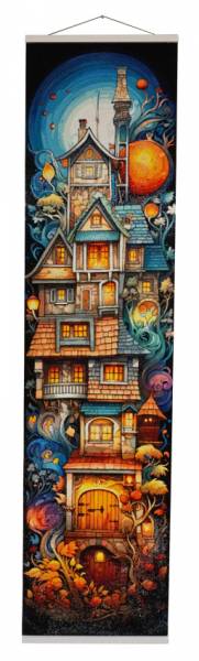 Karen Landsmann, Whimsical Houses, 45x180cm, 299 Farben, eckige Steine, Vollbild