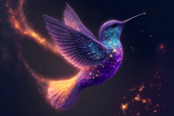 Diamond Painting Bild, Kolibri, runde Strass-Steinchen, 50x70cm, 49 Farben, Vollbild