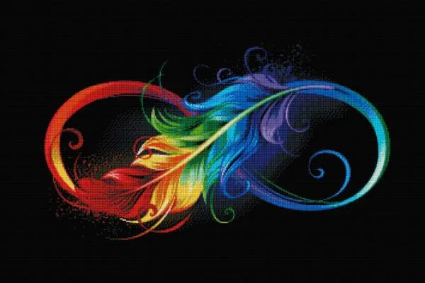 Diamond Painting Bild, Infinity, 90x60cm, 50 Farben, eckige Strass-Steine, Vollbild