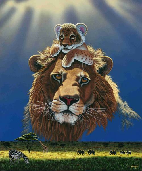 Schim Schimmel, Africa`s Future, 90x75cm, 150 Farben, eckige Steine, Vollbild