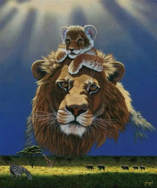 Schim Schimmel, Africa`s Future, 84x101cm, 150 Colours, Round Stones, Fullscreen
