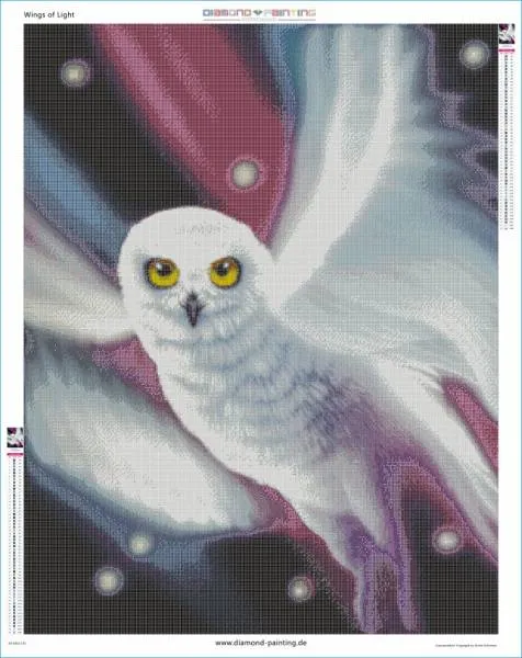 Schim Schimmel, Wings of Light, 70x90cm, 55 Farben, eckige Steine, Vollbild