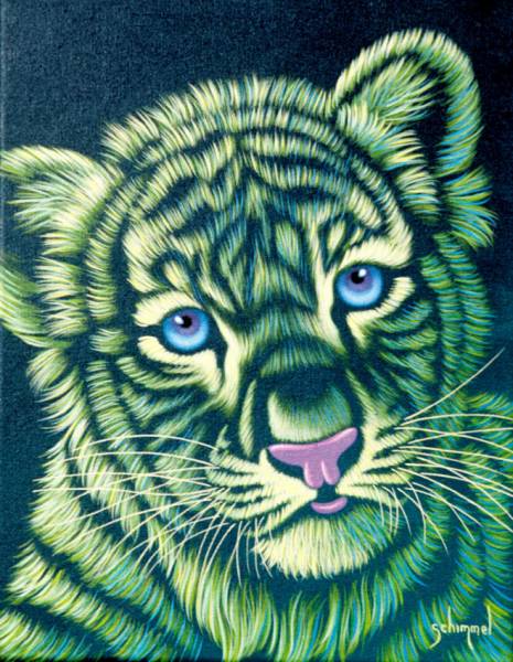 Schim Schimmel, Green little Tiger, round stones, approx. 60x75cm, 45 colours, full picture