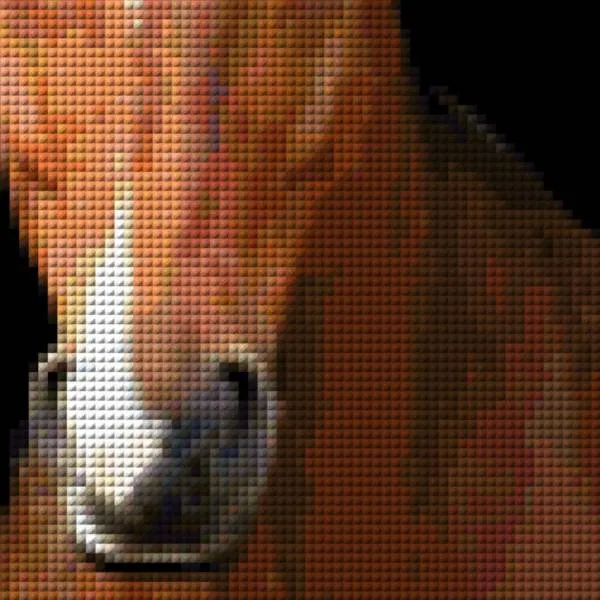 Diamond Painting Bild, Pferd, stehend, 40x90cm, 120 Farben, eckige Steine, Vollbild