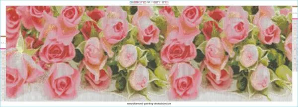 Diamond Painting picture, rose bed, 150x50cm, 50 colours, round stones, full picture