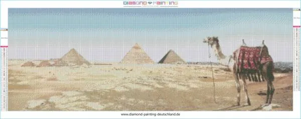 Diamond Painting Bild, Pyramiden, 110x40cm, 50 Farben, runde Steine, Vollbild