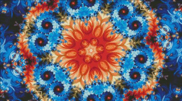 Diamond Painting Bild, Wirbelndes Mandala, runde Steinchen, 50x90cm, 40 Farben, Vollbild