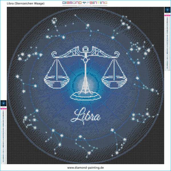 Zodiac Libra, Glow In The Dark – Night Glow, Square Stones, 60x60cm, 45 Colours, Full Image