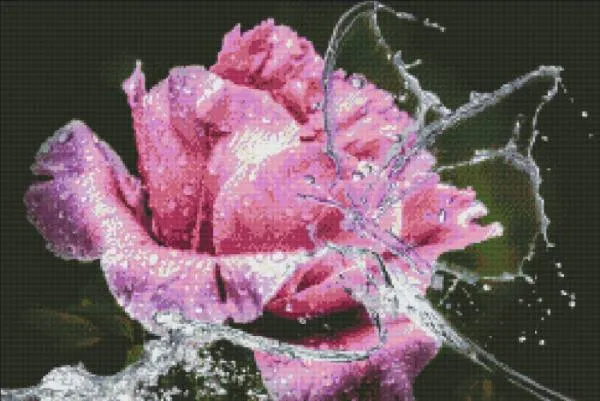 Diamond Painting picture, water feature, 75x50cm, 40 colors, square stones, full image