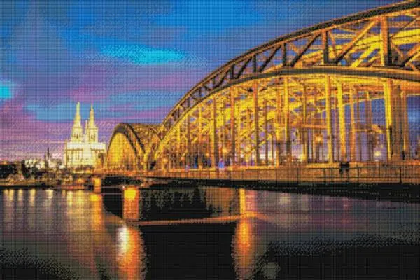 Diamond Painting Bild, Köln, 90x60cm, 50 Farben, runde Steine, Vollbild