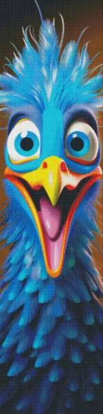 Karen Landsmann, Crazy Bird, 40x160cm, 69 Farben, runde Steine, Vollbild