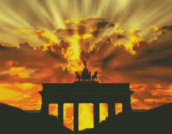 Diamond Painting Bild, Brandenburger Tor, 90x70cm, 43 Farben, runde Steine, Vollbild