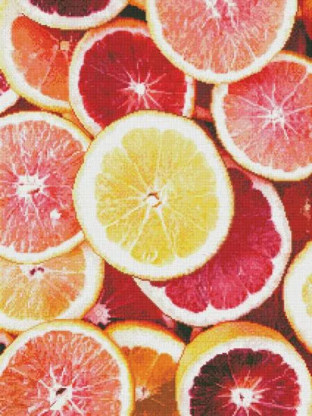 Diamond Painting picture, citrus fruits, 60x80cm, 47 colors, round stones, full picture