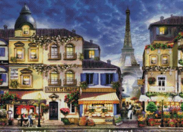 Howard Robinson, Old Paris, 65x90cm, 70 Farben, eckige Steine, Vollbild