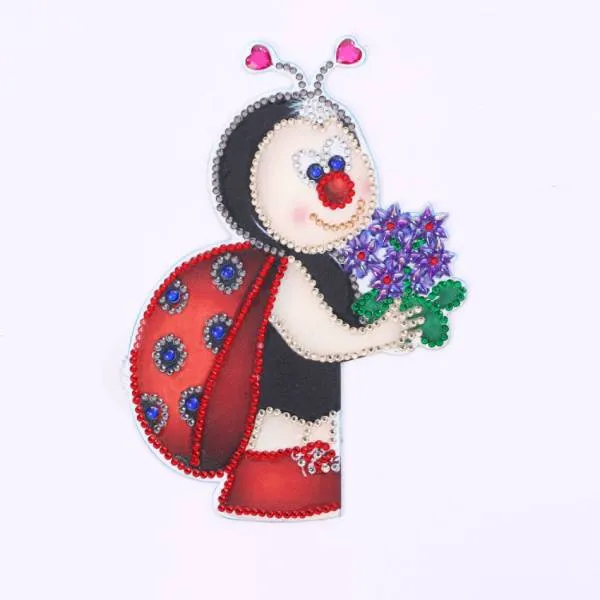 Deco for the light switch, beetle, painting set complete with rhinestones and special stones