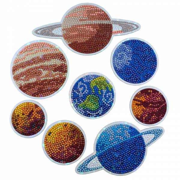 Planets, can be used as fridge magnets, set of 8 for painting