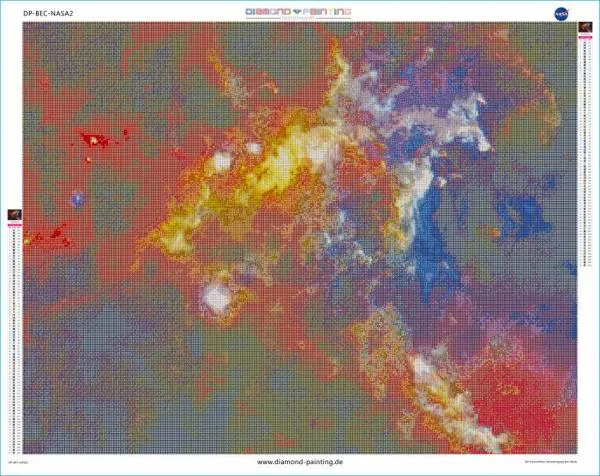 NASA - Big Babies in the Rosette Nebula, 90x70cm, 80 Farben, runde Steine, Vollbild