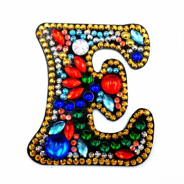 Schlüsselanhänger, Buchstabe E, Painting-Set komplett mit Strass und Sondersteinchen