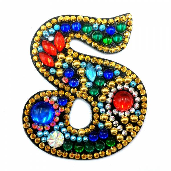Schlüsselanhänger, Buchstabe S, Painting-Set komplett mit Strass und Sondersteinchen