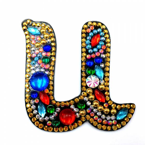 Schlüsselanhänger, Buchstabe U, Painting-Set komplett mit Strass und Sondersteinchen