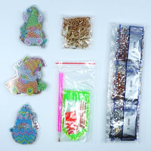 Keyring set, consisting of 12 pendants, motif eastern, painting-set complete with rhinestones