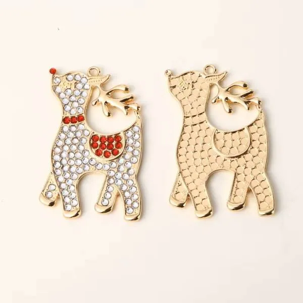 B-Ware Schlüsselanhänger, Rentier Metall, Painting-Set mit Strass
