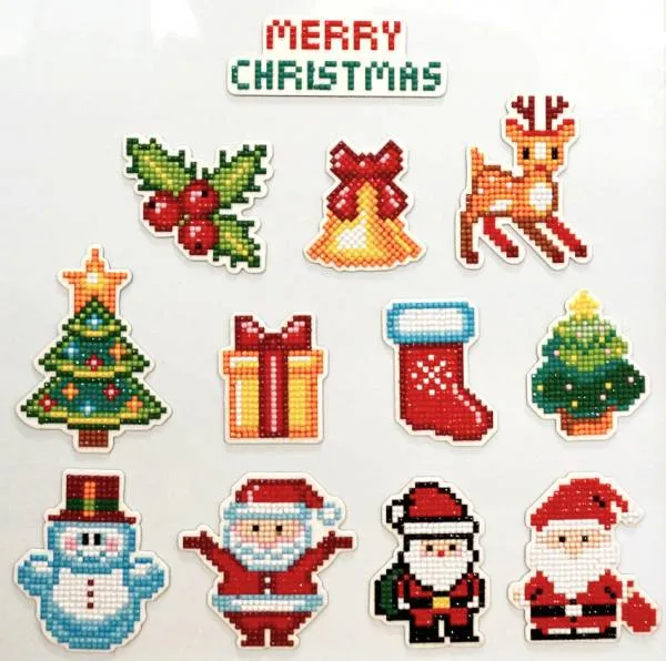 Fridge magnets Christmas, set with 12 pieces
