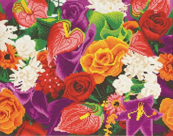 Diamond Painting Bild auf Keilrahmen gespannt, Forever Flowers, runde Diamanten, ca. 50x40cm, Vollbild