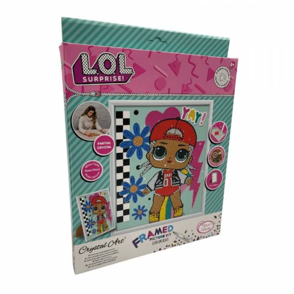 Diamond painting picture with picture frame, MC Swag, round diamonds, approx. 21x25cm, partial picture