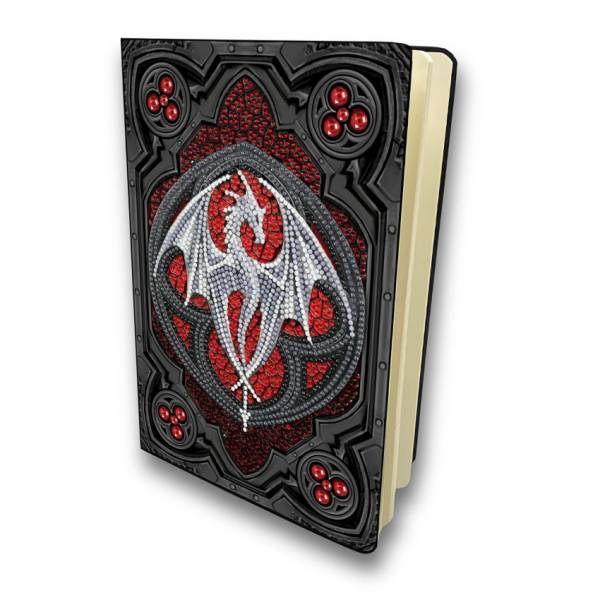 Notebook for painting, Dragon Valour, by Anne Stokes, approx. 26x18cm, 48 pages, lined, partial image