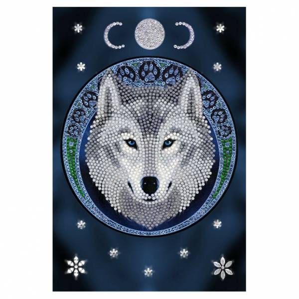Notebook for painting, Lunar Wolf, by Anne Stokes, approx. 26x18cm, 48 pages, lined, partial image