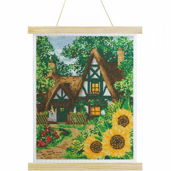 Diamond Painting Bild, Woodland Thatch, runde Diamanten, ca. 35x45cm, Vollbild