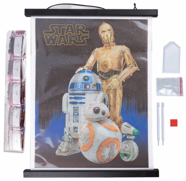 Diamond Painting Bild, Droids, runde Diamanten, ca. 35x45cm, Teilbild