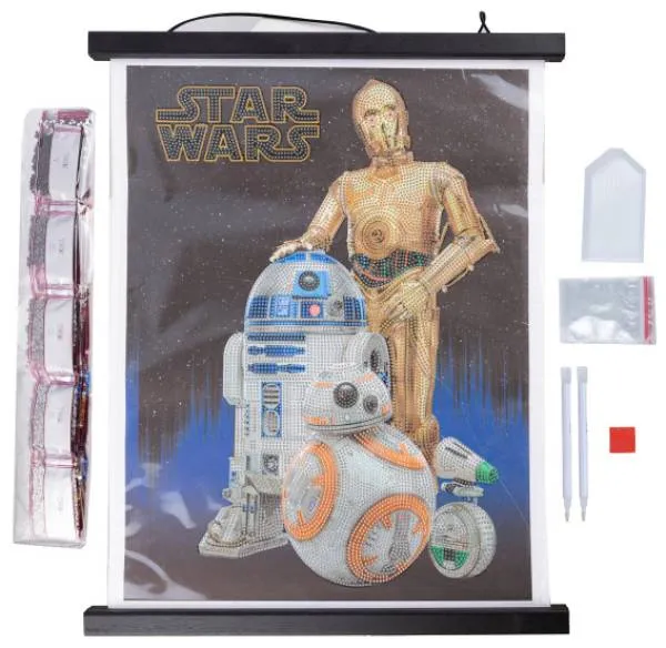 Diamond Painting picture, Droids, round diamonds, 35x45cm, partial picture