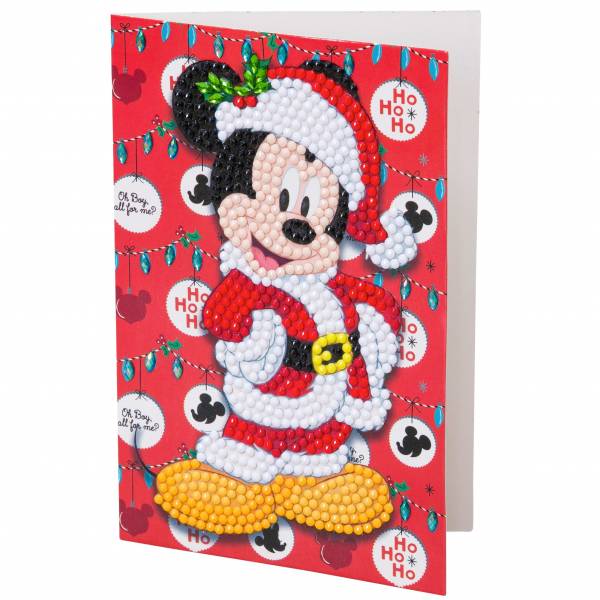 Christmas card (Craft Buddy) "Santa Mickey", Painting set complete with round stones