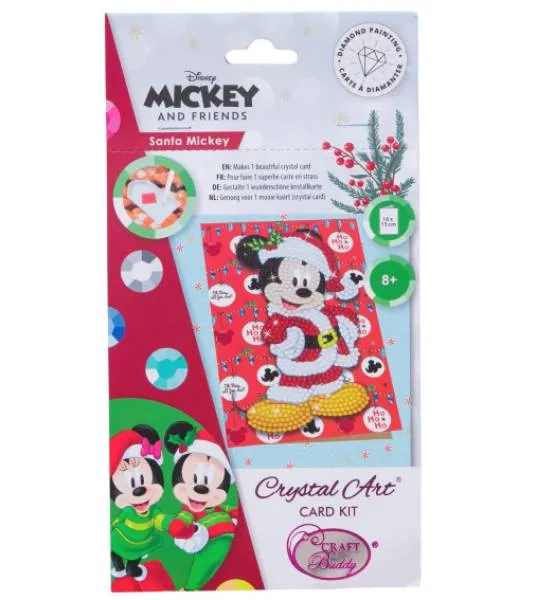 Christmas card (Craft Buddy) "Santa Mickey", Painting set complete with round stones