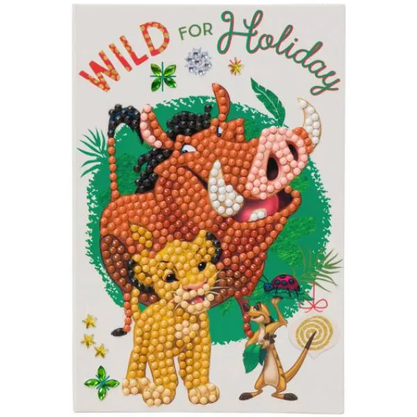Grußkarte (Craft Buddy) "The Festive Lion King", Painting-Set komplett mit runden Steinen