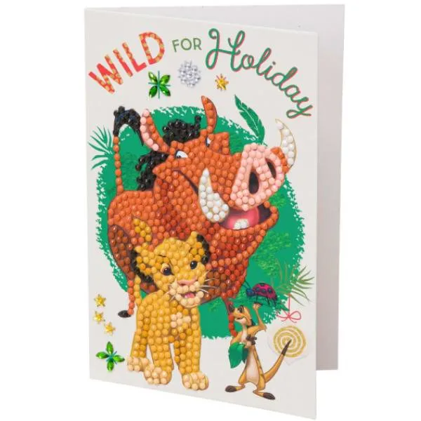 Grußkarte (Craft Buddy) "The Festive Lion King", Painting-Set komplett mit runden Steinen