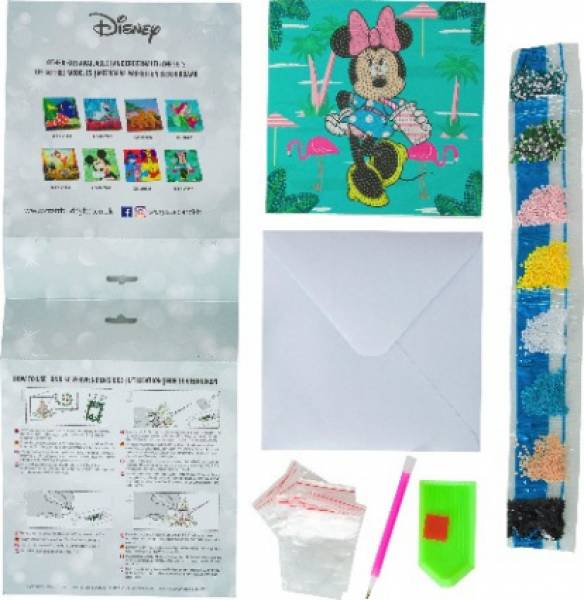Greeting Card (Craft Buddy) "Minnie on Holiday", Disney, Painting Set 18x18cm