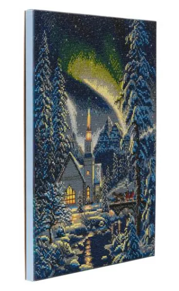Diamond Painting Bild mit LED Beleuchtung, Light of the World, runde Diamanten, ca. 50x40cm, Vollbild