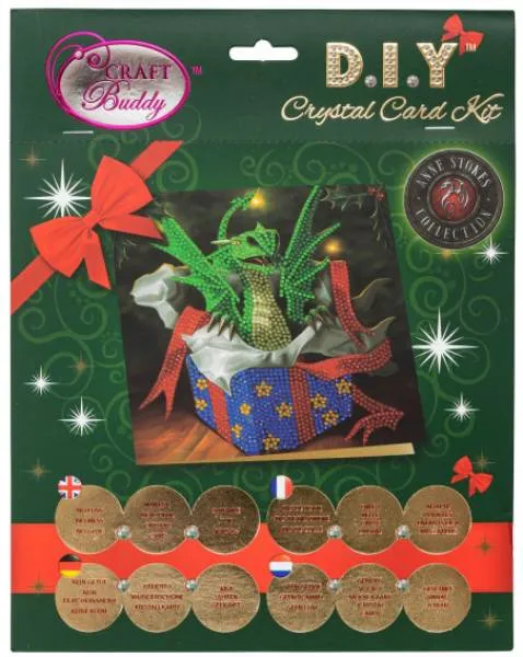 Christmas card (Craft Buddy) "Dragon", Painting set complete with round stones