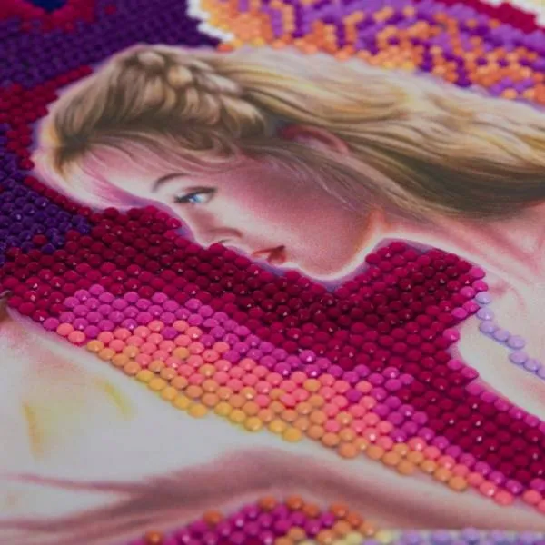 Diamond Painting picture with LED lighting, Angel Dust, round diamonds, approx. 50x40cm, partial picture
