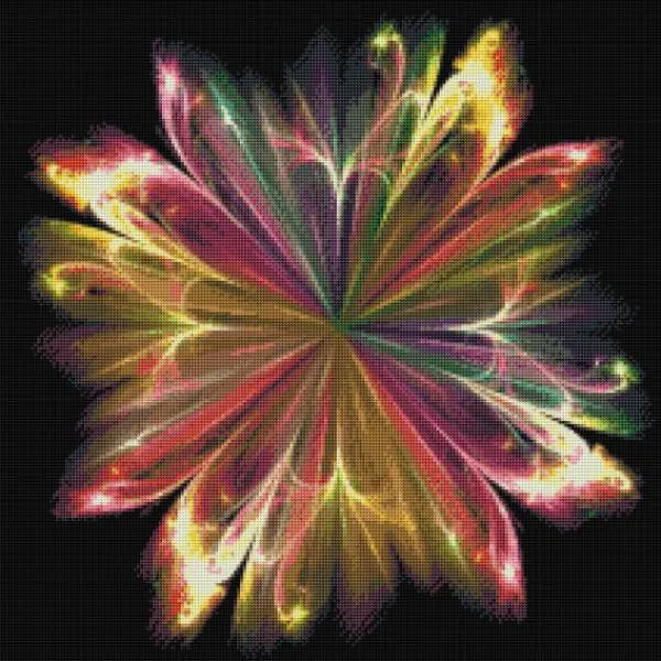 Diamond Painting Picture, Abstract Flower, 60x60cm, 50 colours, round rhinestone, Full Picture