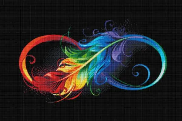 Diamond Painting picture, Infinity, 90x60cm, 51 colours, round rhinestones, full picture