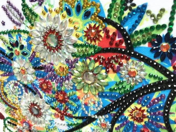 Diamond Painting Bild, Baum, Sommer, 25x25cm, Strass-Steine, Teilbild, gut für Anfänger geeignet