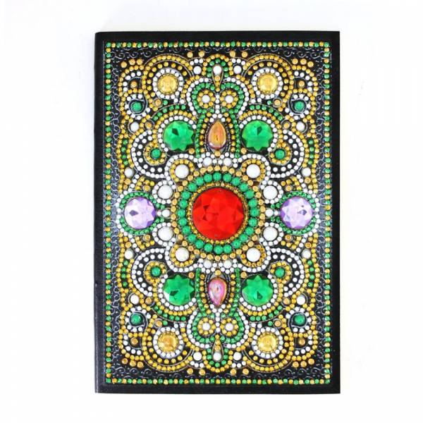 Notizbuch zum Painten, abstraktes Muster, Strass, ca. 14x20cm, liniert