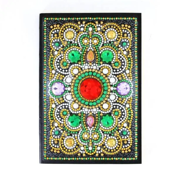 Notizbuch zum Painten, abstraktes Muster, Strass, ca. 14x20cm, liniert