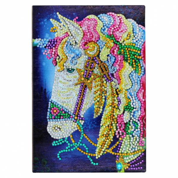 Notizbuch zum Painten, Einhorn, Strass, ca. 14x20cm, liniert