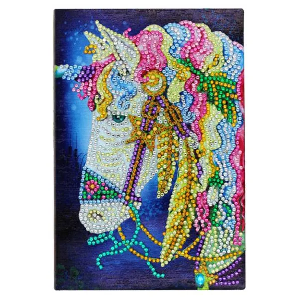 Notizbuch zum Painten, Einhorn, Strass, ca. 14x20cm, liniert