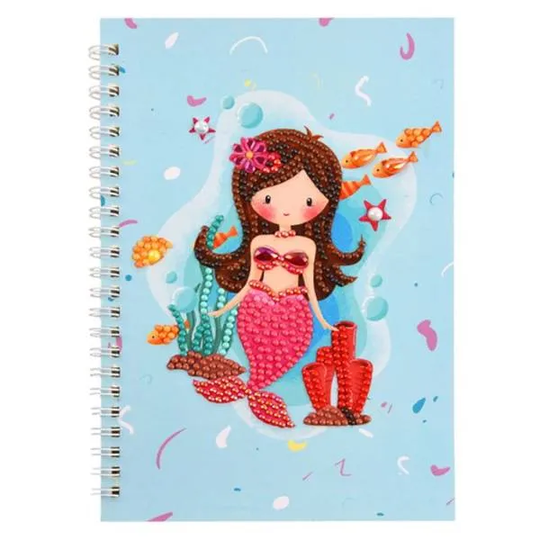 GRATIS Ringbuch-Block zum Painten, Meerjungfrau, rund & Sondersteine, ca. 14x21cm, liniert